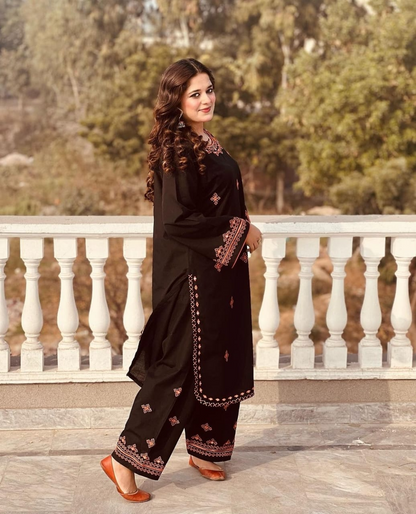 Balochi Mirror Work Embroidered 2-Piece Dress