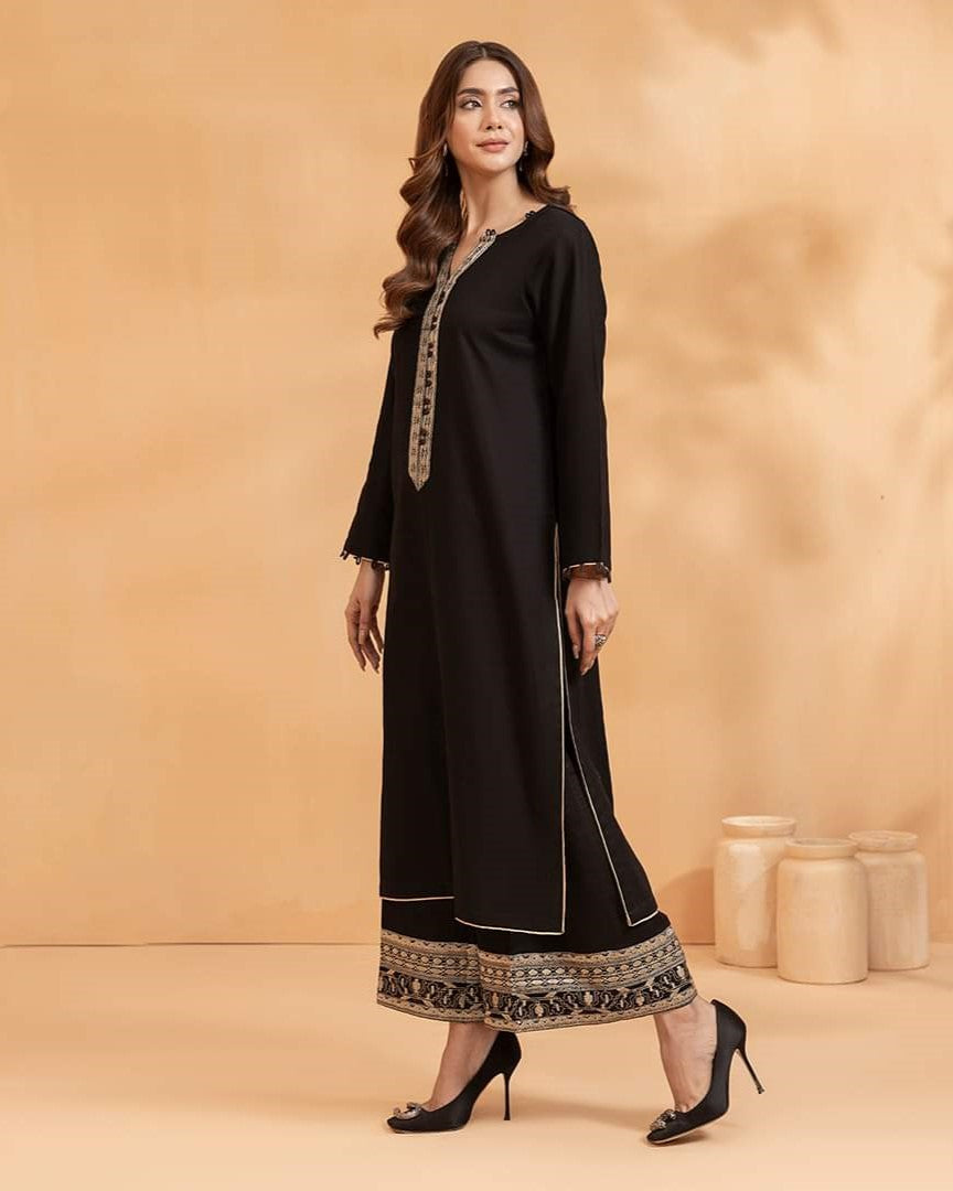 Warm Whisper Embroidered Long-Length Suit