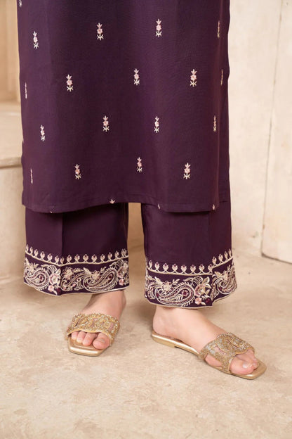 NAAZ EMB LONG LENGTH (Double Pocket) - Embroidered Trouser 2-Piece Set