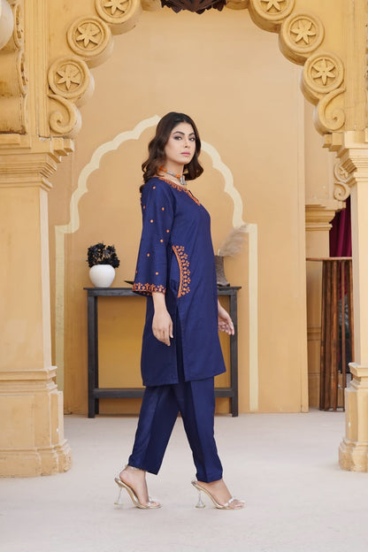 Pocket Embroidery 2-Piece Suit