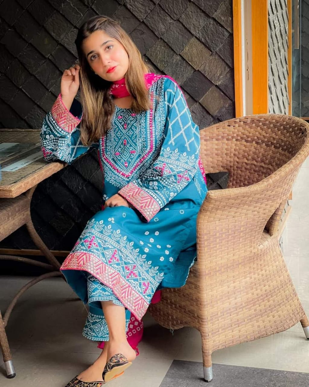 Chunri Silk 3-Piece Embroidered Suit